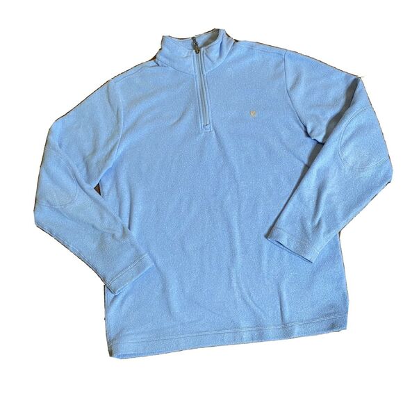 DANIEL CREMIEUX LIGHT BLUE POLARTEC FLEECE 1/4 ZIP, Sz Med - Picture 1 of 9